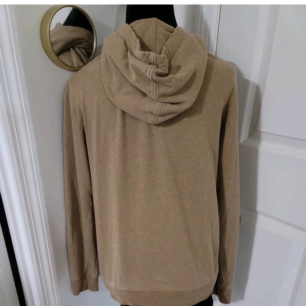 Patagonia Men's Heathered Tan Mountain Logo Organic Cotton Hoodie Size XS Unisex - Picture 4 of 6